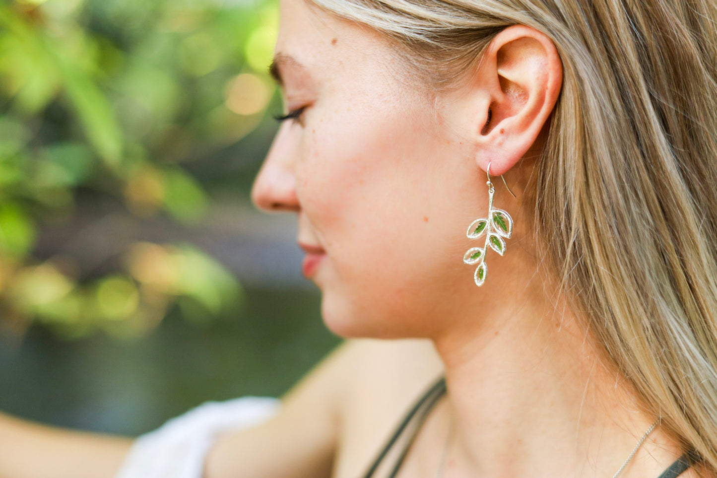 branch fern tip earrings